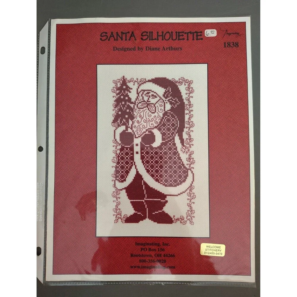Imaginating SANTA SILHOUETTE Counted Cross Stitch Pattern 1838 Diane Arthurs